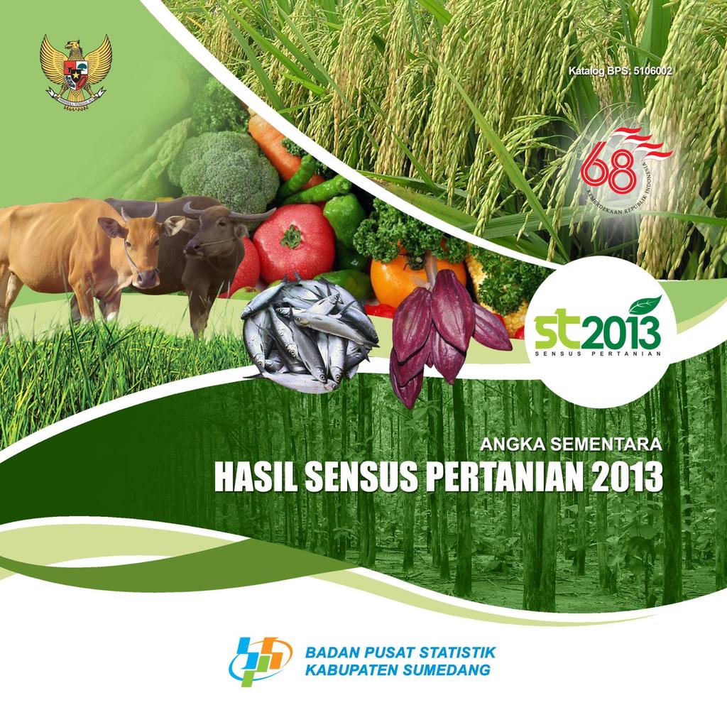 Jumlah rumah tangga usaha pertanian di Sumedang Tahun 2013 sebanyak 134.
