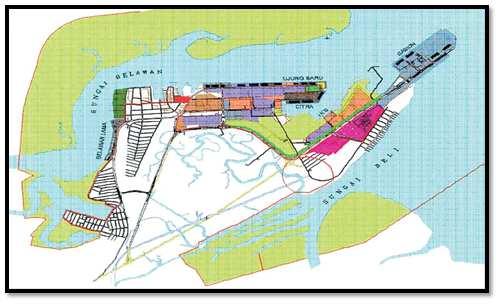 Gambar 4.2: Tata Letak Pelabuhan Belawan 1) Dermaga: Fasilitas dermaga pelabuhan Belawan dapat terlihat sebagaimana pada tabel berikut. Tabel 4.