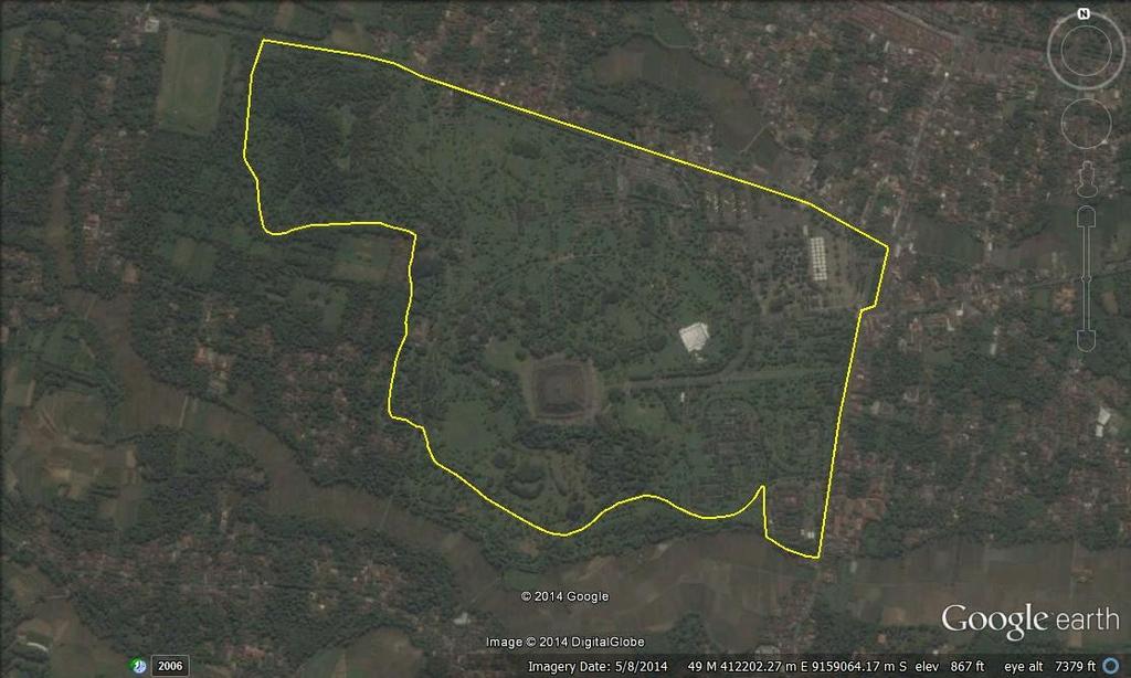 3 kontur di kawasan Candi Borobudur serta proses uji yang menyatakan ketelitian hasil pengukurannya, gambar tersebut harus disajikan dalam bentuk peta situasi.