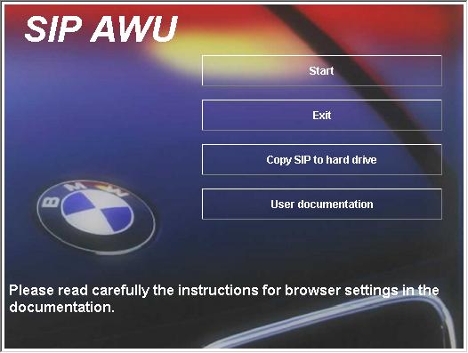 1 SIP Informasi untuk Pengguna (AWU) 1.1 Memulai aplikasi Setelah CD yang dikirim dimasukkan, SIP AWU akan dijalankan secara otomatis.