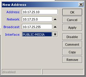 next 7. add address : 10.17.25.10 network : 10.17.25.0 broadcast 10.