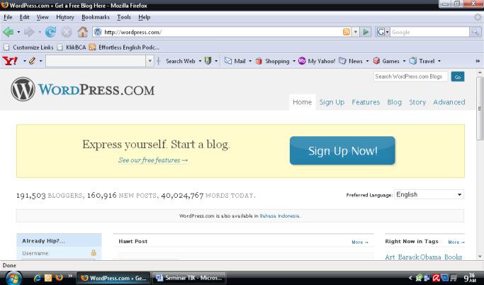membuat page inilah yang merupakan salah satu keistimewaan WordPress dibanding blogware yang lain. 3.