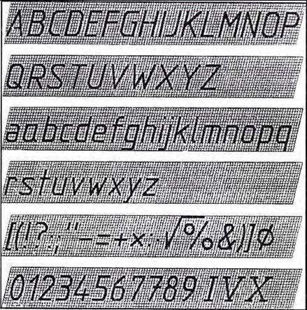 Contoh atau gambaran dari huruf dan angka yang dipakai pada gambar teknik