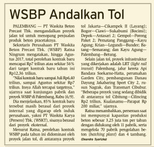 Judul WSBP Andalkan Tol Tanggal Media Bisnis Indonesia