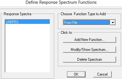 4) Input data response spectrum di SAP2000 Berbeda dengan input analisis statik, yang dimasukkan lewat Load Case, pada input/ response spectrum input dimasukkan lewat Function.