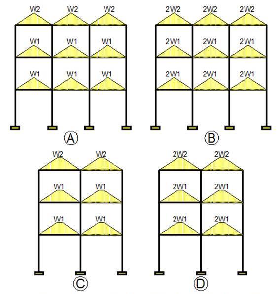 Pelimpahan beban dari pelat lantai ke balok-balok untuk masing-masing portal diuraikan sebagai berikut: Gambar 2.3. Pelimpahan beban pelat ke balok (denah) Perhitungan beban Gambar 2.4.
