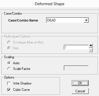 SAP2000 Analysis Monitor 1) Pilih menu Display Show Deformed Shape [F6]