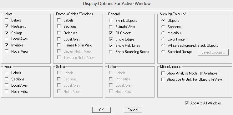 Cara penggambaran pelat lantai menggunakan Quick Draw Area Untuk memperjelas keberadaan pelat maka elemen pelat bisa diisi tampilannya. Pilih menu View Set Display Options [Ctrl+W] Gambar 3.23.