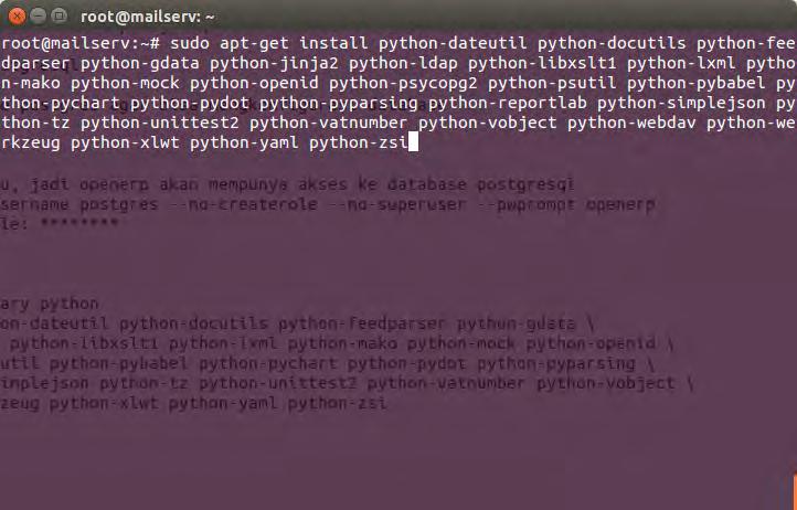6 Gambar 4.5 Install library python OpenERP f.