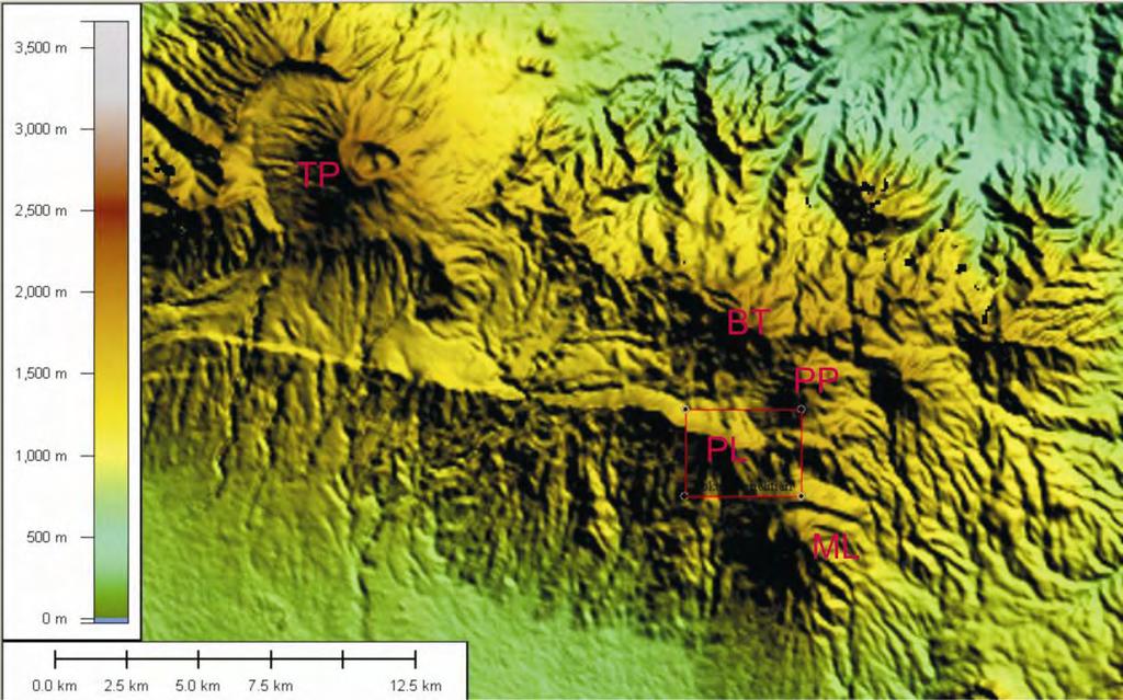 Daerah penelitian terletak diantara beberapa kerucut gunungapi, yaitu: Gunung Bukit Tunggul dan Gunung Pangparang disebelah utara, serta Gunung Manglayang disebelah tenggara.