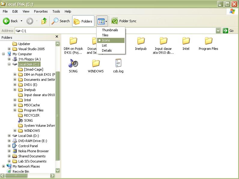 View Icons : Klik Folders, Icons
