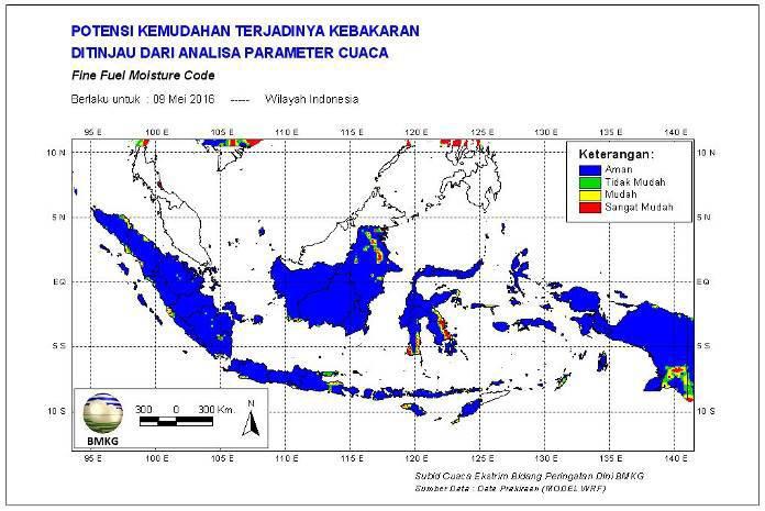 LAMPIRAN-LAMPIRAN: Sistem Peringkat Bahaya Kebakaran (SPBK) Prakiraan SPBK untuk tanggal, menunjukkan sebagian kecil wilayah Kalimantan Utara, Sulawesi Selatan, Sulawesi Tenggara, Pulau Sumba, dan