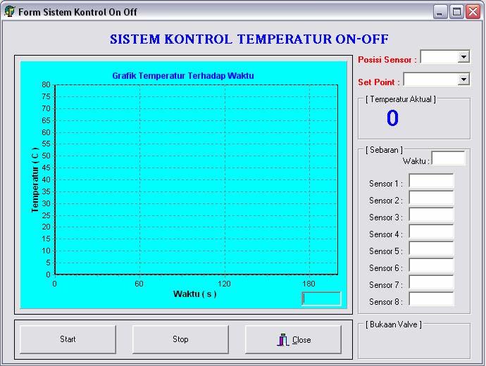 BAB IV PERANCANGAN SISTEM 67 Gambar 4.25 Form Sistem Kontrol On-Off 4.5.4 Form Database Temperatur Aplikasi form ini digunakan untuk melihat basis data temperatur yang dimiliki sebagai acuan aksi sistem ini.