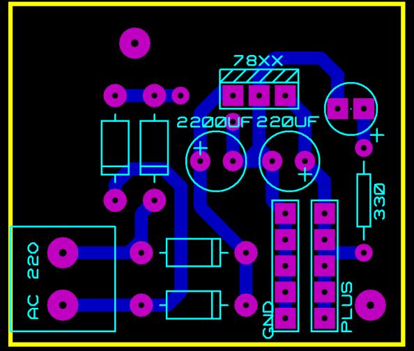Gambar 3.8 Layout power supply 3.6.2 Blok rangkaian minimum sistem Pada Gambar 3.