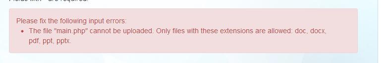 upload juga di batasi untuk file ekstensinya, jadi ketika member tidak memasukkan