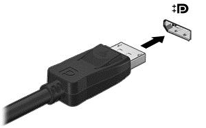 Menghubungkan perangkat layar digital yang menggunakan kabel Mode Ganda DisplayPort DisplayPort Mode Ganda menghubungkan perangkat layar digital seperti monitor atau proyektor performa tinggi.