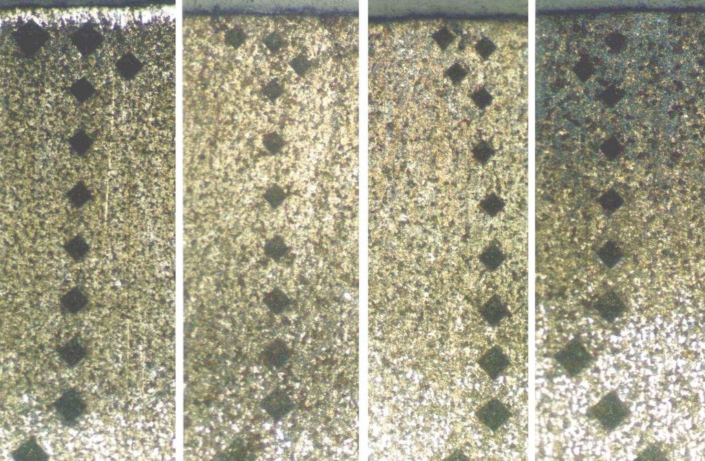 matrik martensit jejak uji keras ferit 100µm (a) (b) (c) (d) Gambar 2 Foto mikrostruktur lapisan karburasi dengan penambahan Barium Karbonat sebesar (a) 0%berat, (b) 20% berat, (c) 25% berat, (d) 30%