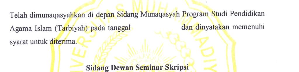 dan disusun oleh : Nama : Erwin Hidayat NPM : 20100720111 Telah dimunaqasyahkan di depan Sidang Munaqasyah Program Studi