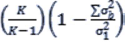 Rumus Cronbach Alpha r 11 = Keterangan: r 11 K = Koefisien Alpha = Jumlah Kasus = Jumlah Varian Butir = Varian Total H.