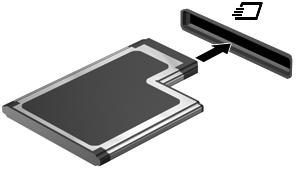 Jangan pindahkan atau jangan angkat komputer bila ExpressCard sedang digunakan. CATATAN: Ilustrasi berikut ini mungkin tampak sedikit berbeda dari komputer Anda.