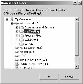 Tombol Folder Penerima Jika tombol Folder Penerima diklik, maka akan muncul layar windows exlporer yang membuka folder tersebut. Gambar 34.