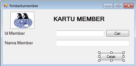 68 h. Form Kartu Member Form kartu member berfungsi untuk mencetak data member yang