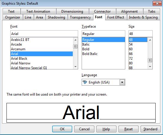 Gambar 3.3. Dialog Box untuk mengatur atibut-atribut Font 2.
