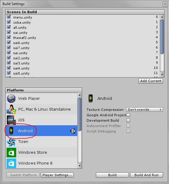 4.2.5 Publikasi Aplikasi Agar aplikasi Virtual Reality Manasik Umrah dapat dijalankan pada platform android, project yang telah dibuat dalam Unity3D Game Engine harus dipublikasi dengan platform