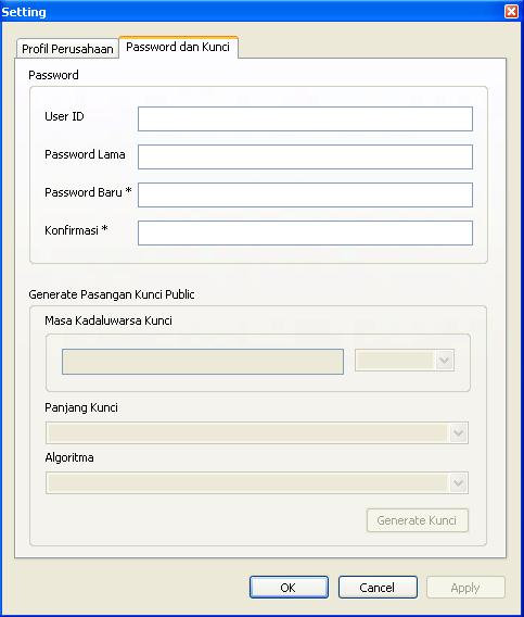 Mengganti User Id dan Password Apendo Peserta Klik tombol untuk mengganti user id dan password.