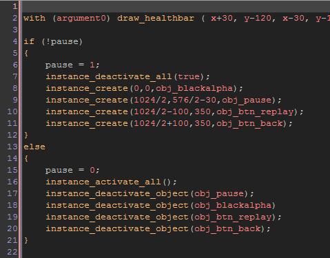35 Menyusun object harus menyesuaikan dengan nama sprite agar saat memasukkan kode pemrograman tidak dianggap sebagai object yang sama. Gambar 4.12 Script Dalam Game Maker Gambar 4.