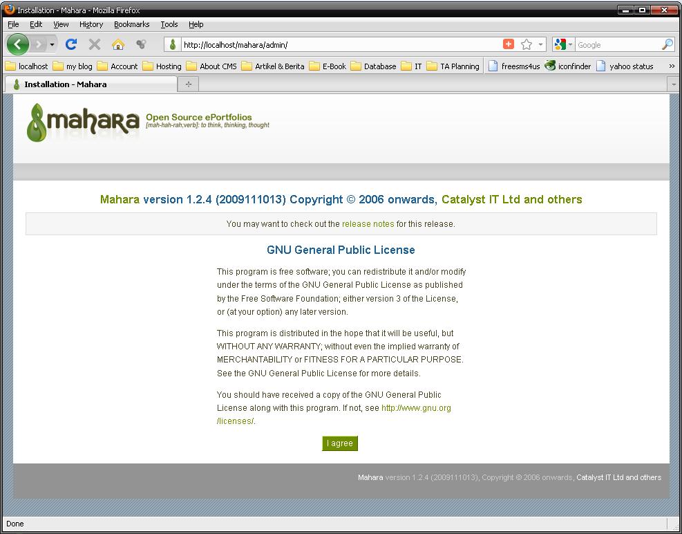 II. Instalasi Mahara 1. Setelah itu, jalankan web browser.