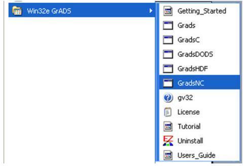 Kalau kita menjalankan perintah GradsNC, kita bisa membuka file netcdf dan file biner biasa.