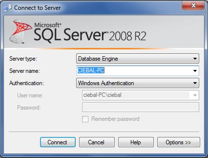 Jalankan SQL Server Management Studio.