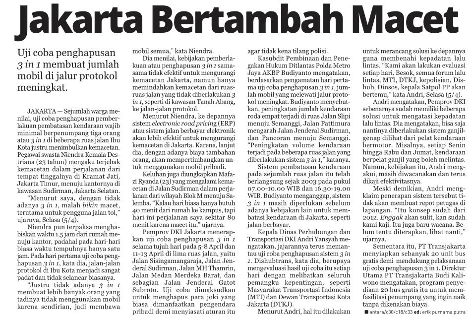 Jakarta Bertambah Macet Tanggal Media Republika (Halaman 21) Uji