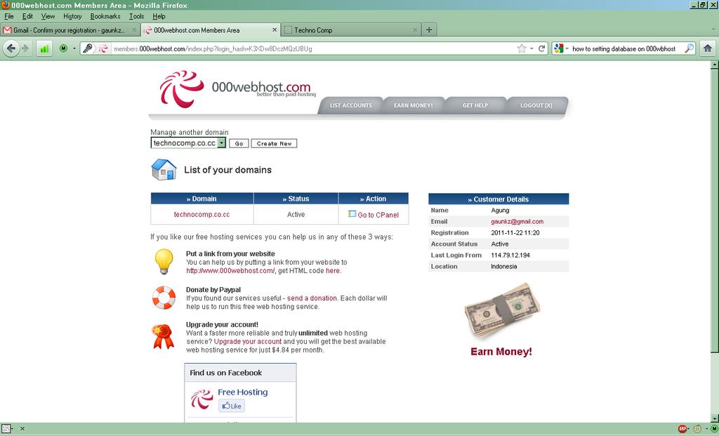 3. www.000webhost.com akan mengirimkan verifikasi ke email anda. Lalu klik link yang sudah di berikan untuk complete registration.
