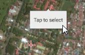 Sentuh select location kemudian pilih select on map.
