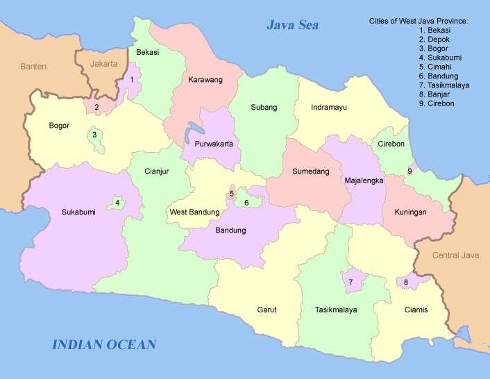 5 Jawa Barat adalah salah satu provinsi yang berada di Pulau Jawa.
