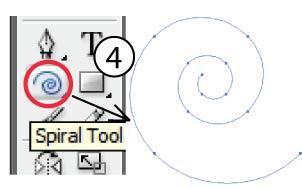 LANGKAH 4: Gunakan Spiral Tool atau lain-lain tool (seperti pen tool, pencil atau brush) LANGKAH