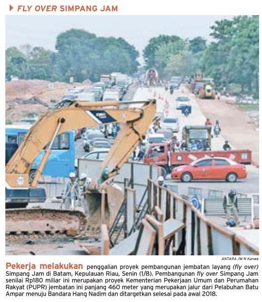 Judul Berita Foto : Fly Over Simpang Jam Tanggal Agustus 2016 Media Bisnis Indonesia (halaman 8) Pekerja melakukan penggalian proyek pembangunan fly over Simpang Jam di Batam, Kepulauan Riau.