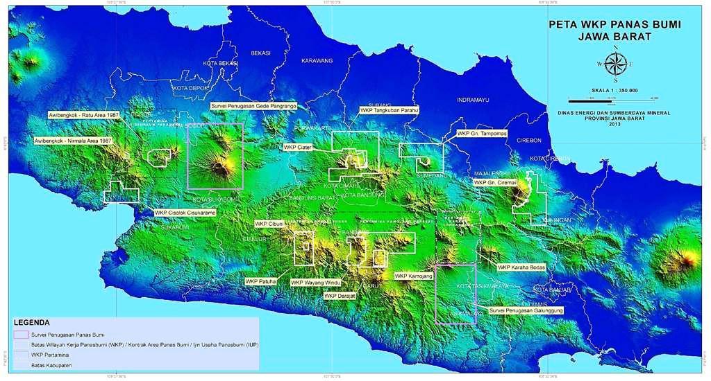 4 Tiga lokasi manifestasi panas bumi potensial di kaki Gunung Ciremai telah ditetapkan sebagai Wilayah Kerja Pertambangan (WKP) panas bumi Jawa Barat, yaitu manifestasi Sangkanhurip, Pajambon dan