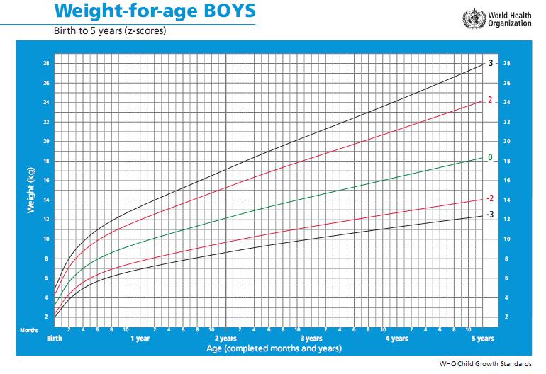 Grafik pertumbuhan anak laki laki umur