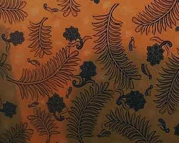 Posisi tanaman Parijoto dirancang dengan komposisi diagonal yang di sela-sela bidangnya diisi dengan motif buah dan daun Salak Pondoh.