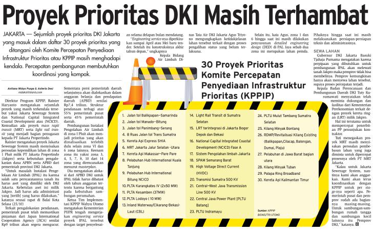 Judul Proyek Prioritas DKI Masih Terhambat Tanggal Media Bisnis Indonesia (Halaman 8) Sejumlah proyek prioritas DKI Jakarta yang