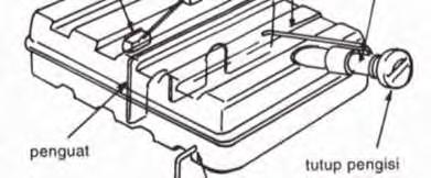 Gambar II-6 Tangki Bahan Bakar (Daryanto, 1999, Reparasi Mesin Mobil hal. 63) 2.2.1.2 Pipa Penyalur Bahan Bakar Pipa penyalur bahan bakar ditempatkan di antara tangki bahan bakar, pompa bahan bakar dan karburator.