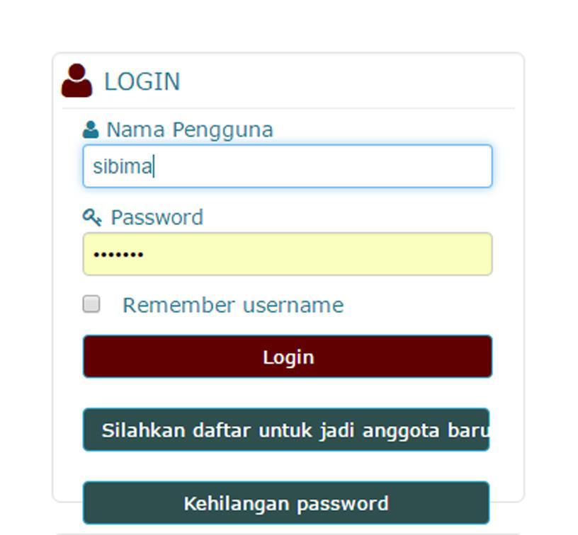 dengan Nama Pengguna dan Password yang dimiliki. Kemudian klik tombol Login Gambar 2.