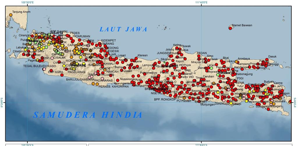 Kondisi Deret Hari Terpanjang Tidak Hujan (Jawa) Sumber : BMKG Sebagian besar wilayah Jawa mengalami kekeringan ekstrim