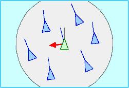 4 Deded Efendy Gambar 2. Alignment (Sumber : http://www.red3d.com/cwr/steer/gdc99/) 3. Cohesion (Kohesi) Cohesion memberikan kemampuan untuk berpadu (tetap dekat) dengan boids terdekat lainnya.