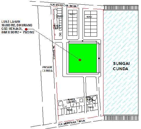 40 Lokasi perencanaan terletak di antara jalan Merdeka Timur dan Merdeka Barat, Kota Lhokseumawe. 4.1.