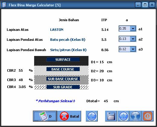 Gambar.9 Tampilan Form Akhir Flex Bina Marga Calculator [5] 4.