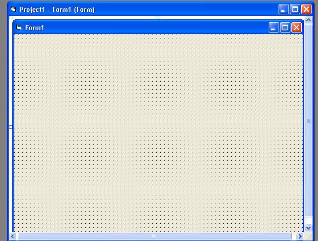 25 d. Form Window Form Window (jendela form) merupakan area kerja unuk merancang suau program aplikasi Visual Basic.